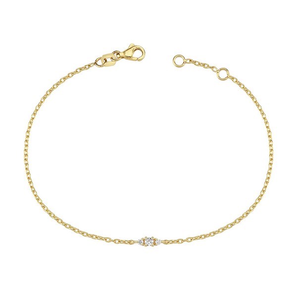 Petit rund diamant armbånd i 14 kt. guld | B1110