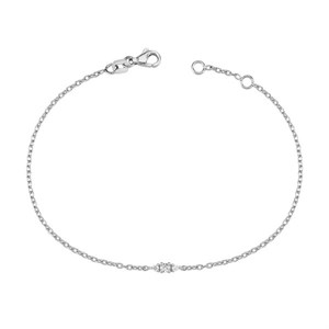 Petit rund diamant armbånd i 14 kt. hvidguld | B1110