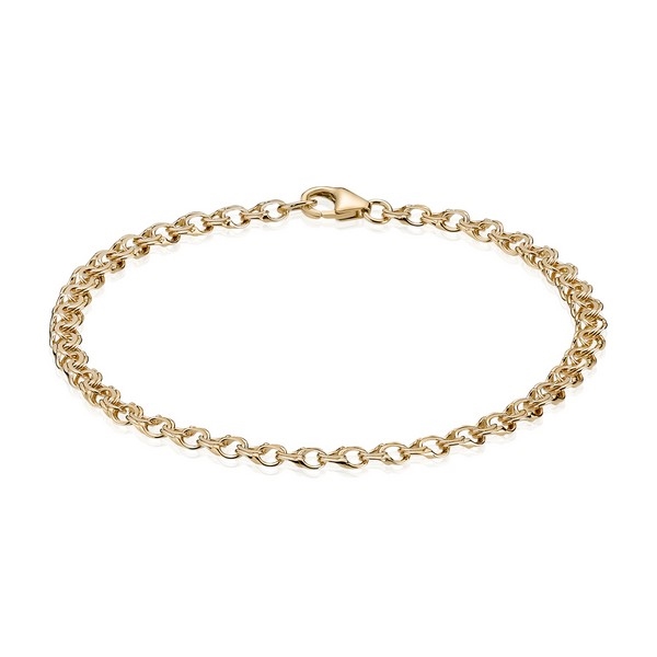 Bismark 14 kt guld armbånd i 21 cm -3,5 mm/karabin