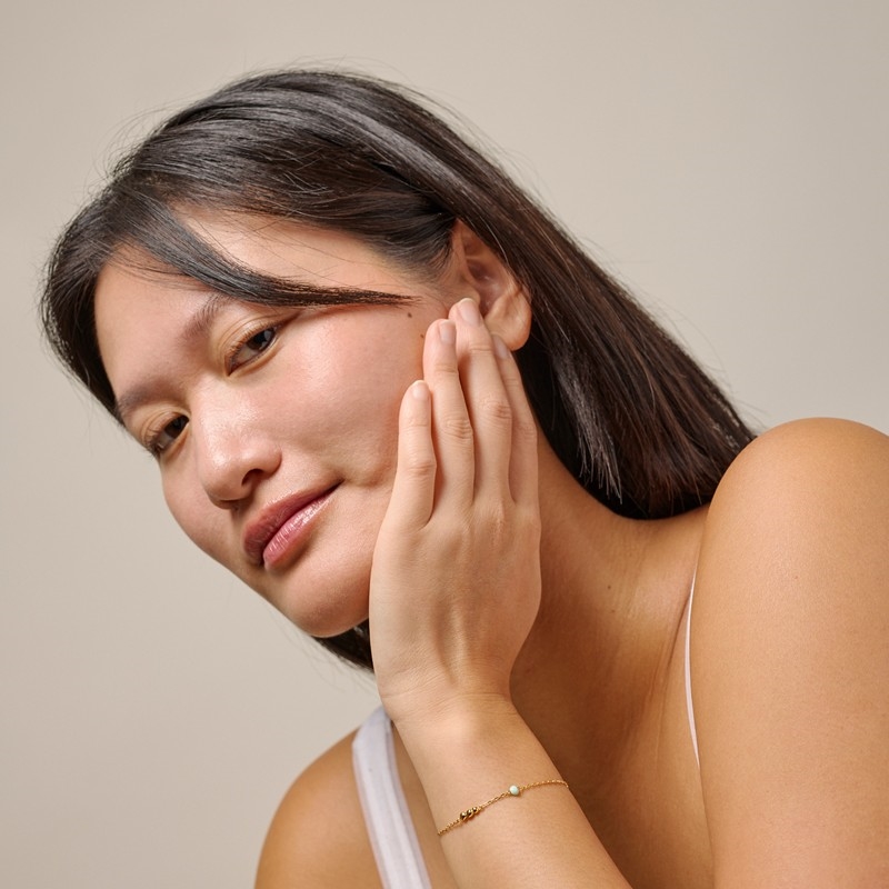 Enamel Nara armbånd i forgyldt sølv i Mint 2