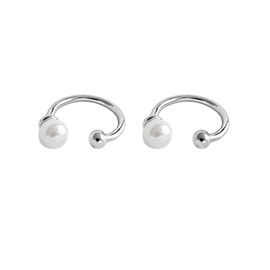 ByBirch - Hoops i sterlingsølv m. perle | BB11030