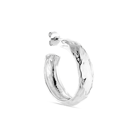 Jane Kønig -Big Bruised Heart Hoop i sølv
