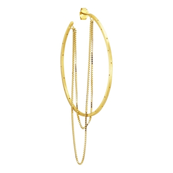 Big Orbis Chain Hoop ørering i forgyldt fra Jane Kønig