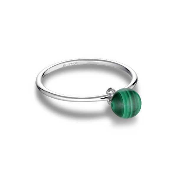 Jane Kønig Bermuda Malachite ring i sølv BR002-SS22-S