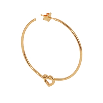 Jane Kønig Big Tied Heart Hoop i forgyldt sølv