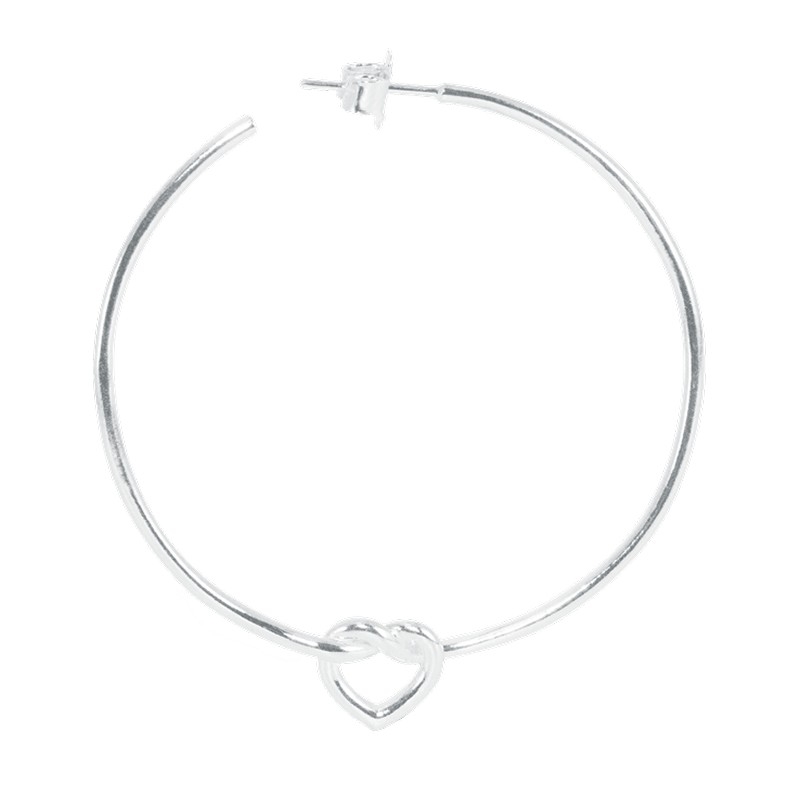 Jane Kønig Big Tied Heart Hoop i sølv