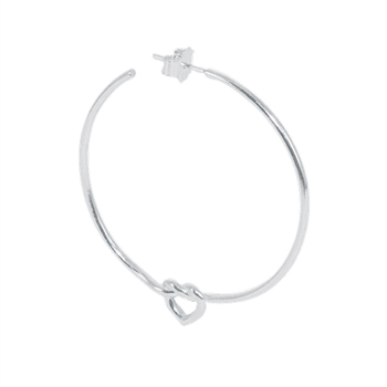 Jane Kønig Big Tied Heart Hoop i sølv 2