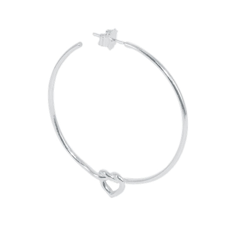 Jane Kønig Big Tied Heart Hoop i sølv 2