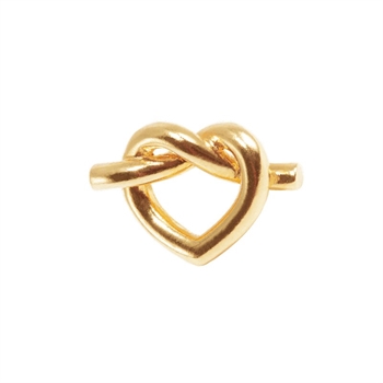 Tied Heart Stud i forgyldt sølv fra Jane Kønig