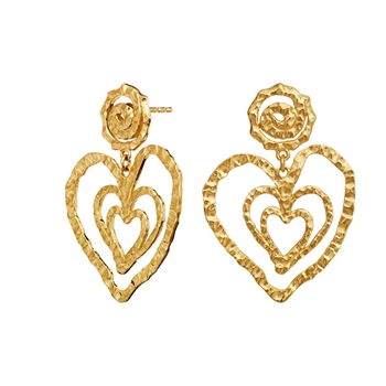 Maanesten Beate hjerteøreringe i forgyldt sølv2