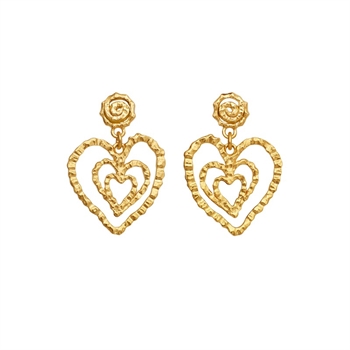 Beate Petite øreringe i forgyldt sølv fra Maanesten