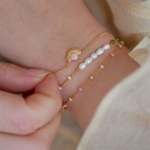 Modelbillede af: Enamel - Soleil PALE PEACH armbånd i forgyldt sølv 