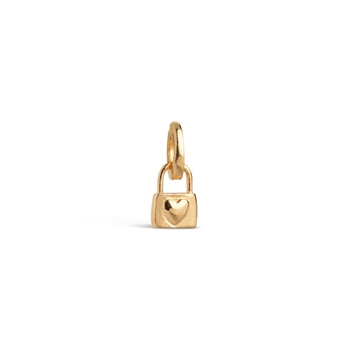 Enamel - Locked Love charm i forgyldt sølv