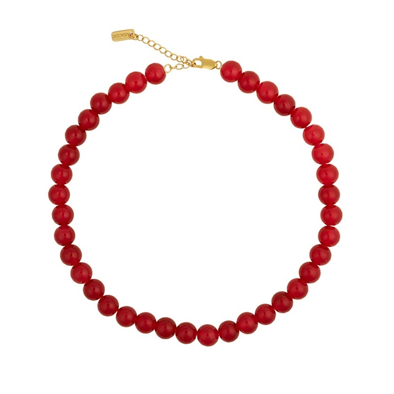 Vincent - Candy Coral Berry halskæde i forgyldt sølv