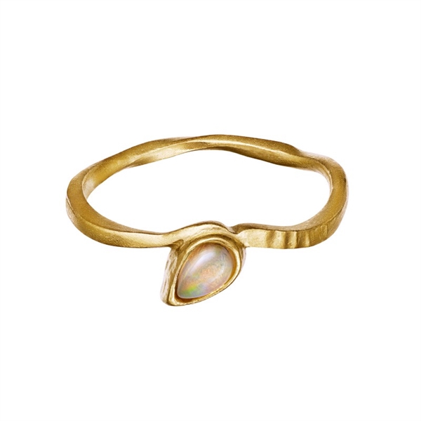 Billede af Maanesten - Cille ring i forgyldt sølv m. opal**