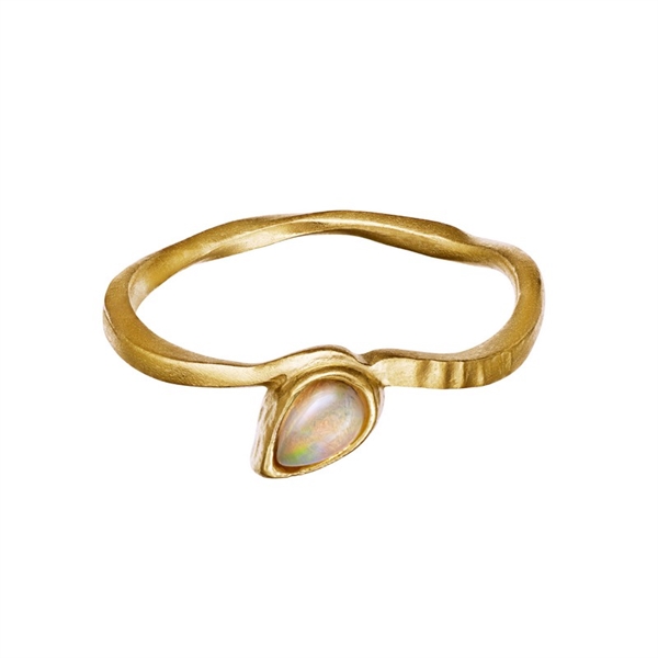 Cille ring i forgyldt m. opal fra Maanesten - 4782a