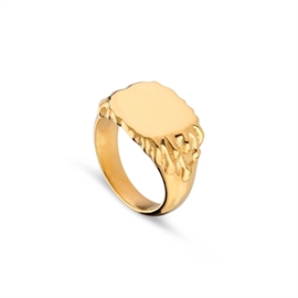 Jane Kønig Drippy signet ring i forgyldt | DSR-AW22-G