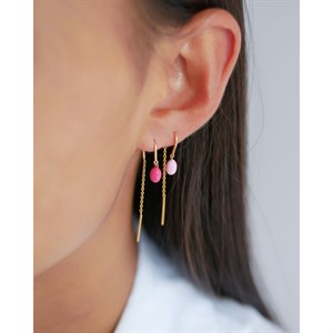 Eleanor øreringe i forgyldt fra Enamel E280GM-lt pink