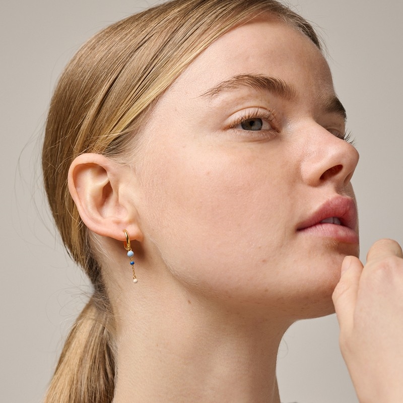 Lola Bold Marine øreringe i forgyldt sølv af Enamel