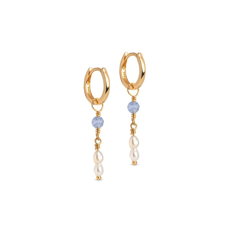 Enamel Liva Hoops i forgyldt sølv E438G