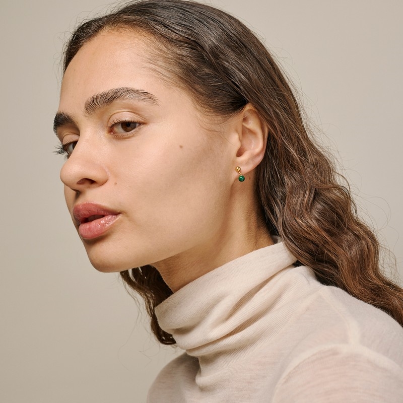 Enamel Mina ørering i forgyldt sølv E439G 2