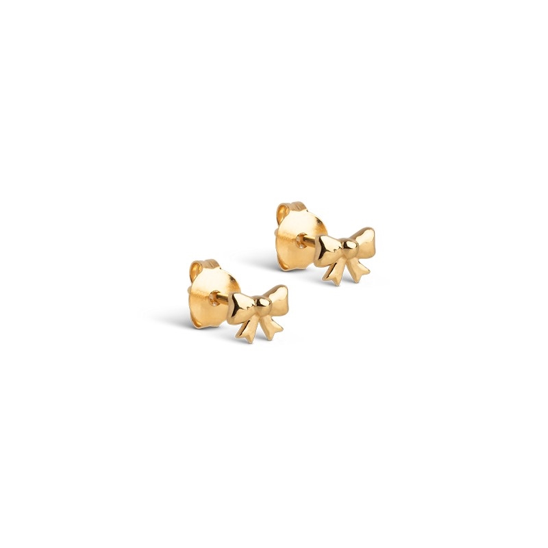 Enamel Baby Bow ørering i forgyldt sølv E440G