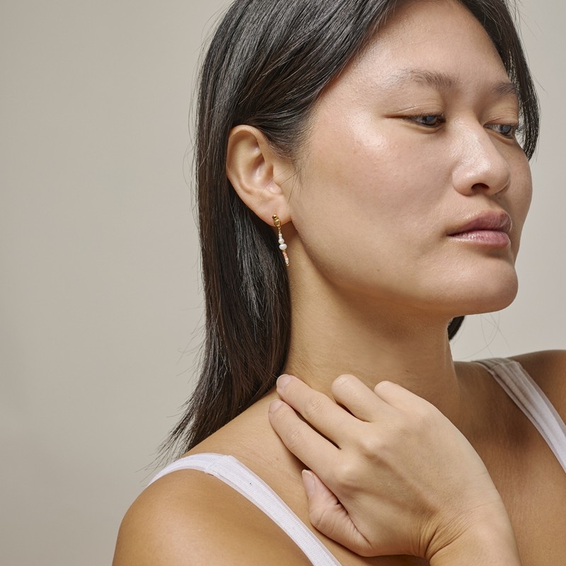 Enamel - Nara Whimsically ørering i forgyldt sølv