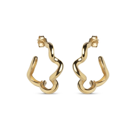 Curly Hoops i forgyldt sølv fra Enamel E312G