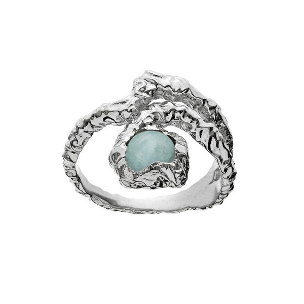 Billede af Maanesten - Elsie ring i sølv m. blå sten**