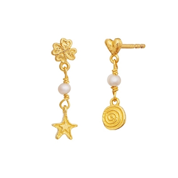 Maanesten Evante øreringe i forgyldt sølv med ferskvandsperler 3