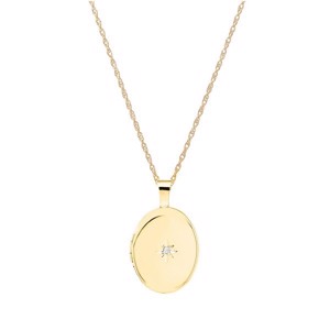 Oval Medaljon med 14kt guld og brillant Siersbøl F1164A