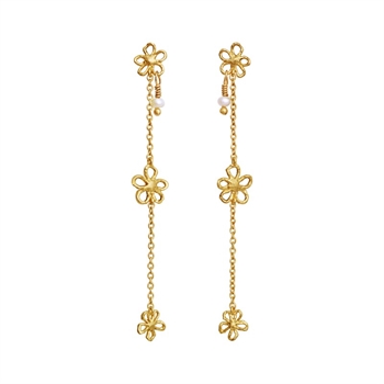 Maanesten Felixa øreringe i forgyldt sølv med perler 2