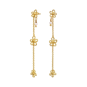 Maanesten Felixa øreringe i forgyldt sølv med perler