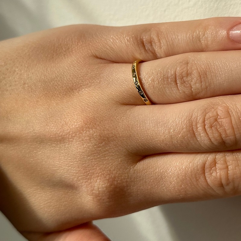 MerlePerle - Braided ring i forgyldt sølv - MR-701-gp