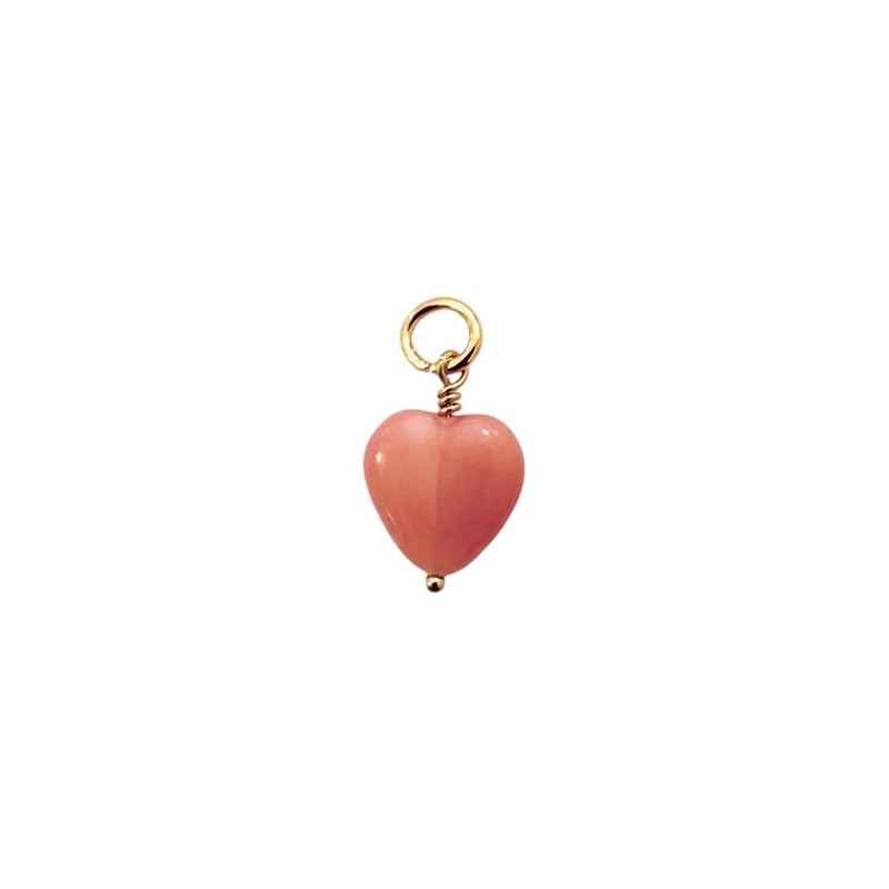 Pico Copenhagen - French Heart Pendant Vedhæng, Coral