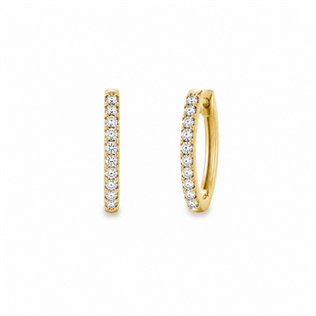 8kt guld let oval creol med zirkonia