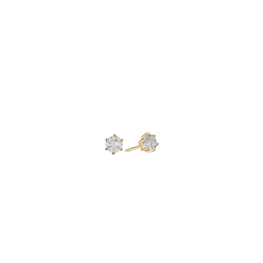 8 kt guld ørestikker 5 grabber med zirkonia - 3mm