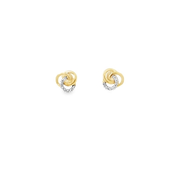 8kt guld snoet cirkel ørering med zirkonia GC-033G