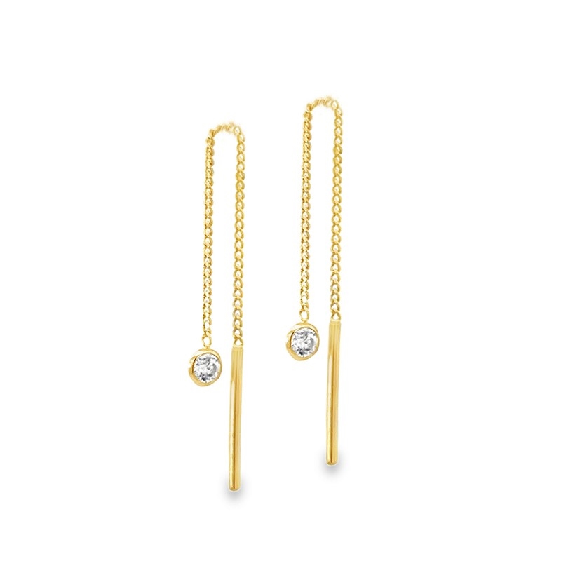 Disse smukke kædeøreringe i 8 kt guld 