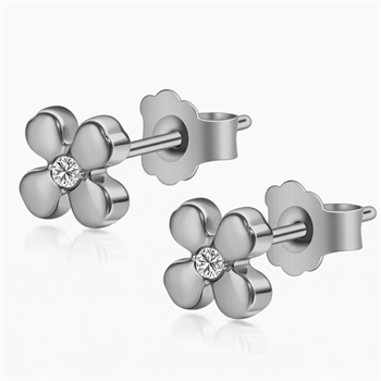 100% Titanium Blomsterøreringe i titanium 