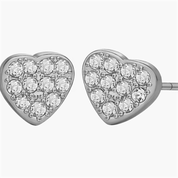 100% Titanium Hjerte ørestikker i titanium m. sten