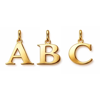 Klassiske bogstav vedhæng i 8 karat guld