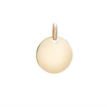 Klassisk 8kt guld plade vedhæng i 14mm