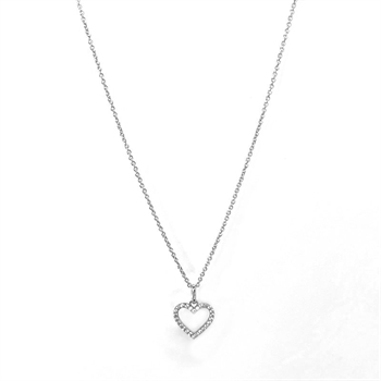 Hjerte vedhæng i sølv med elegant sølvkæde