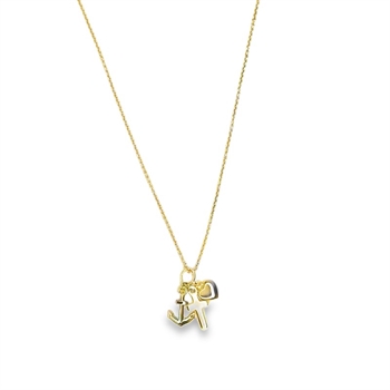 Smukt Tro, Håb og Kærlighed vedhæng i 8 karat guld