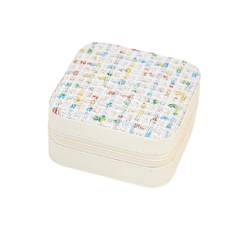 Smykkeskrin i bouclé i hvid