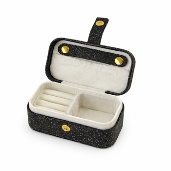 Lille rejsesmykkeskrin i sort glimmer