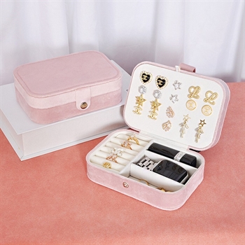 Elegant smykkeskrin i rosa velour 