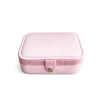 Smykkeskrin i velour i rosa