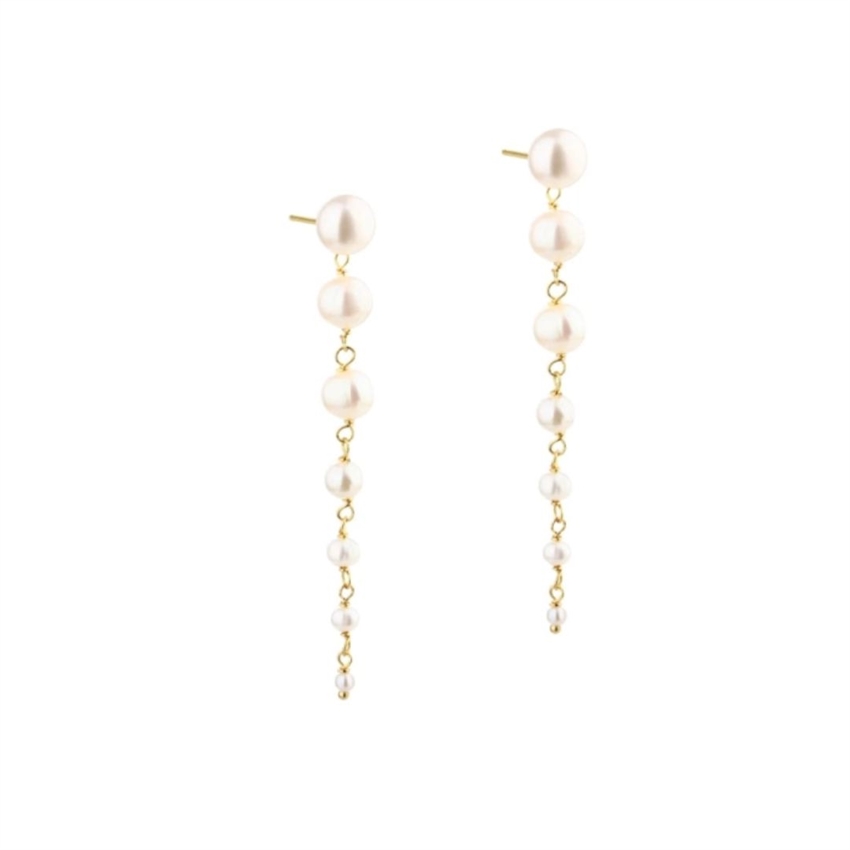  Aqua Dulce - Ghita Long Earstud i forgyldt sterlingsølv